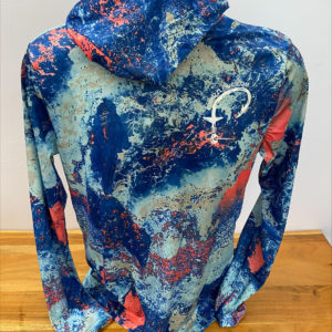 Multi color unisex fishing shirt with hood